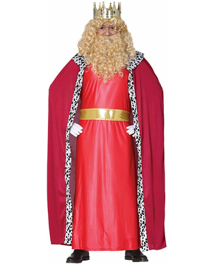  Melchior-Kostüm für Erwachsene Weihnachten Heilige Drei Könige rot-weiß, fig. 1 