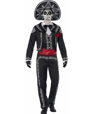  Déguisement squelette mexicain homme Dia de los muertos, fig. 1 