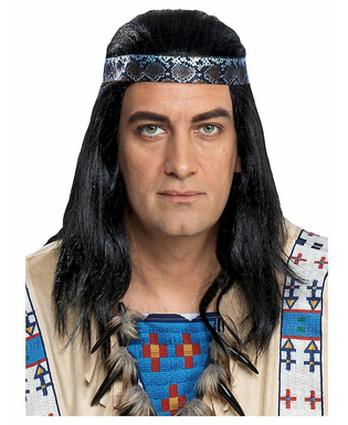  Winnetou™-Perücke für Erwachsene Kostümzubehör schwarz-blau, fig. 1 