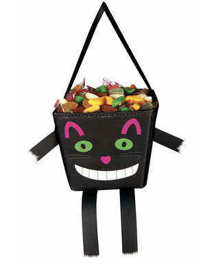  Süßigkeiten-Tasche Grinsekatze für Halloween bunt 17 cm, fig. 1 