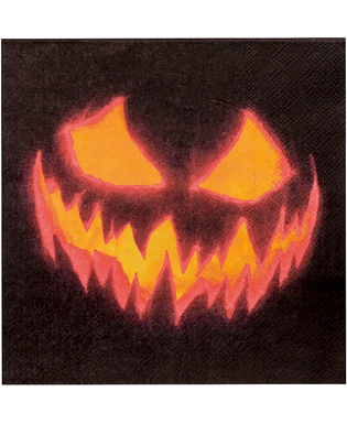  12 Horror Kürbis Servietten Halloween 33 x 33 cm, fig. 1 