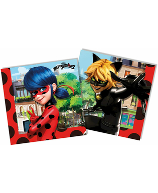  20 Serviettes en papier Miraculous Ladybug 33 x 33cm, fig. 1 