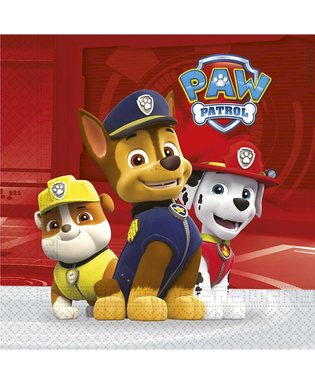  Paw Patrol™-Servietten Ruben, Chase & Marshall 20 Stück bunt 33x33cm, fig. 1 