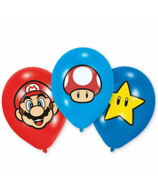  Latexballons Super Mario™ 6 Stück bunt, fig. 1 