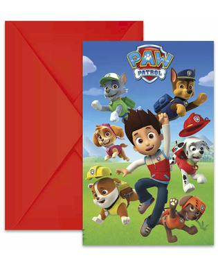  Paw Patrol™-Einladungskarten & Briefumschläge 12-teilig bunt 14x9cm, fig. 1 