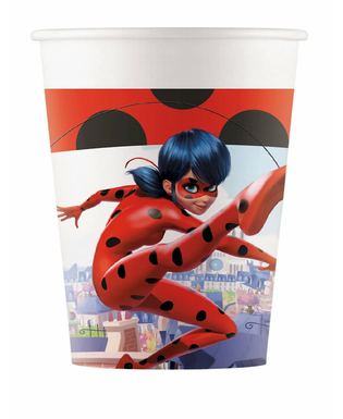  Party-Pappbecher Ladybug Miraculous™ 8 Stück rot-weiss 200ml, fig. 1 