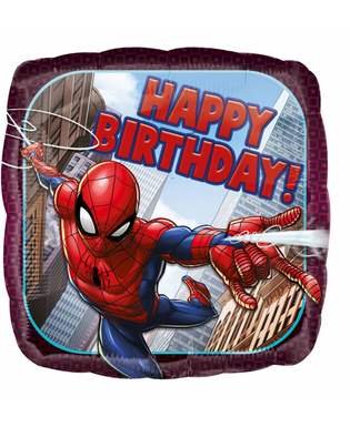  Aluminium-Ballon quadratisch Spider-Man™ Happy Birthday 43 cm, fig. 1 