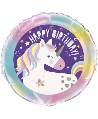  Ballon aluminium happy birthday licorne 45 cm, fig. 1 