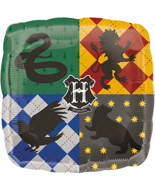  Aluminiumballon quadratisch Wappen Hogwarts-Häuser Harry Potter™ 43 x 43 cm, fig. 1 