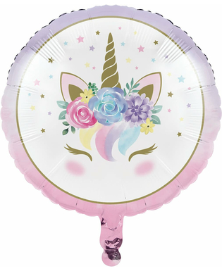  Ballon en aluminium licorne féerique blanc 45 cm, fig. 1 