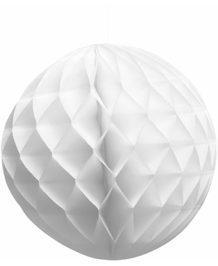  Boule en papier alvéolé blanche 25 cm, fig. 1 