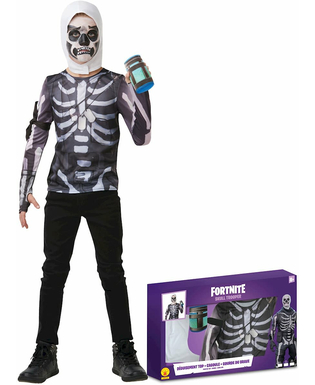  Skull-Trooper™-Kostüm Fortnite™ für Kinder und Jugendliche schwarz-weiß, fig. 1 