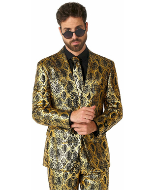  Opposuits™ Herrenanzug Schlangenmuster Schwarz-Gold, fig. 1 