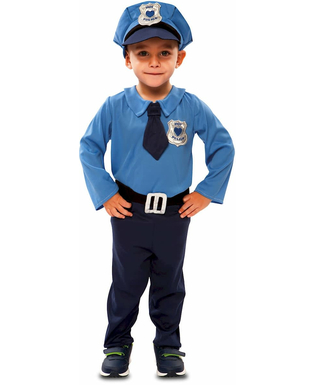  Polizei-Kostüm für Jungen Faschings-Verkleidung blau-silber, fig. 1 