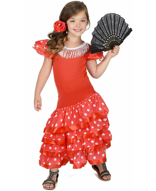  Déguisement Danseuse Flamenco Rouge à Pois Blanc Fille, fig. 1 