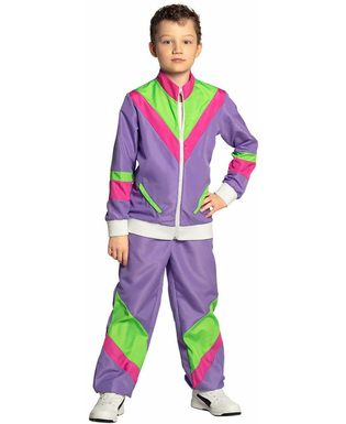  80er-Kostüm für Kinder Jogginganzug lila-grün-pink, fig. 1 