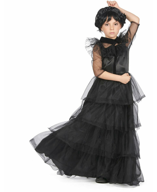  Gothic Ballkleid Kostüm für Mädchen schwarz, fig. 1 