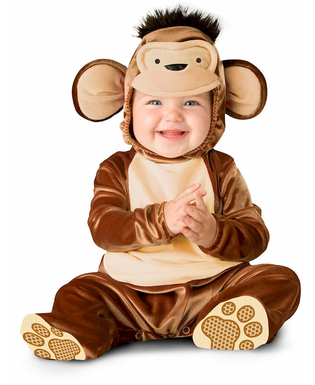  Affen-Kostüm für Babys aus Samt braun-beige, fig. 1 