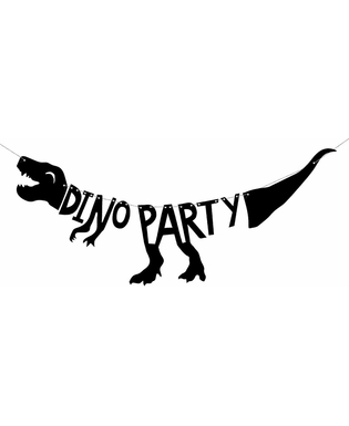  Guirlande en carton squelette dino party noire 90 x 20 cm, fig. 1 