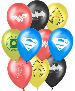  10 Latexballons der Justice League 25 x 32 cm, fig. 1 