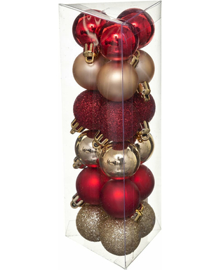  18 Mini-Weihnachtskugeln rot und gold 3 cm, fig. 1 