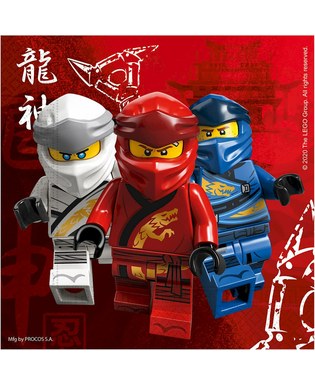  20 Serviettes en papier FSC® Lego Ninjago 33 x 33 cm, fig. 1 