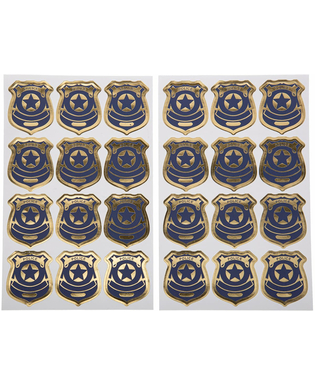  24 Polizeiabzeichenaufkleber in Marineblau und Gold, 4 cm, fig. 1 