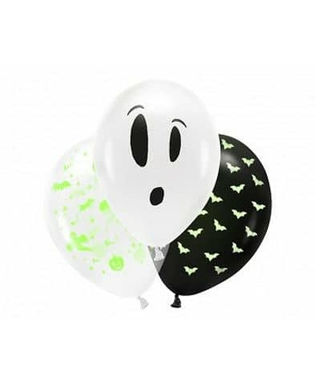  3 Neon-Halloween-Latexballons 27 cm, fig. 1 