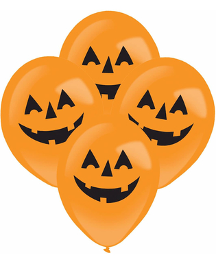  4 Ballons LED citrouille Halloween 27,5 cm, fig. 1 