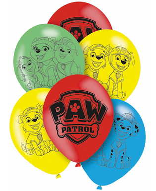  6 ballons en latex Pat' Patrouille 27.5 cm, fig. 1 