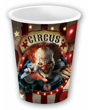  Halloween Pappbecher Circus Tischzubehör 6 Stück bunt 240 ml, fig. 1 