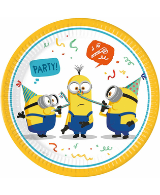  Witzige Minions™ Party-Pappteller Kindergeburtstag 8 Stück bunt 23 cm, fig. 1 