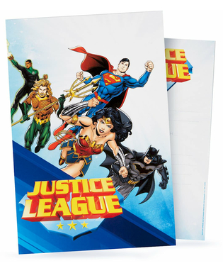  8 Einladungskarten der Justice League mit Umschlägen 10x16cm, fig. 1 