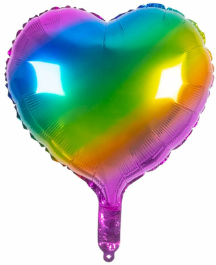  Regenbogen Herz-Ballon Aluminium Raumdekoration bunt 45 cm, fig. 1 