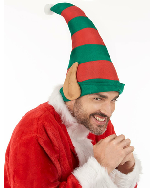  Bonnet lutin du Père Noël rayé avec oreilles adulte, fig. 2 