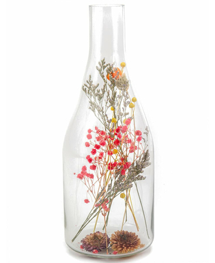  Flasche mit bunten Trockenblumen 12 x 32 cm, fig. 1 