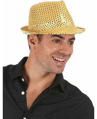  Chapeau borsalino à sequins doré adulte, fig. 2 