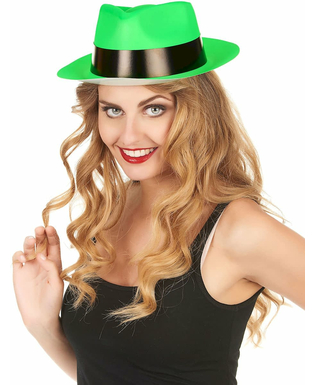  Chapeau gangster vert fluo adulte, fig. 2 