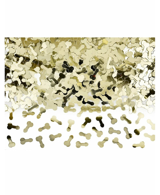  Confettis de table zizi dorés métallisés 30 g, fig. 1 