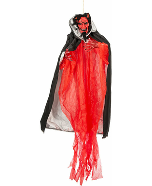  Teuflische-Dekofigur mit Leuchtfunktion Partydeko für Halloween rot-schwarz 190 cm, fig. 1 