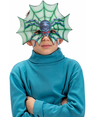  Schaurige Spinnen-Maske für Kinder Halloween-Zubehör blau-grün, fig. 1 