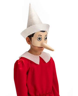  Pinocchio™-Augenmaske Kostüm-Accessoire für Kinder Fasching beigefarben, fig. 1 