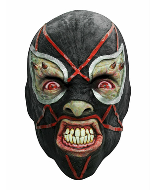  Schwarze dämonische Wrestler-Maske aus Latex, fig. 1 