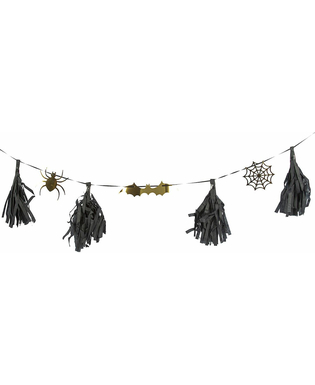  Halloween-Girlande Innendekoration mit Motiven schwarz-gold 2 m, fig. 1 