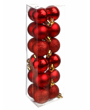  18 Mini-Weihnachtskugeln rot 3 cm, fig. 1 