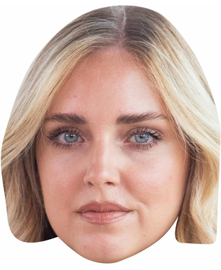  Chiara Ferragni-Maske aus Pappe für Erwachsene, fig. 1 