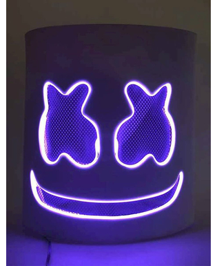  Leuchtende LED-Maske DJ Festival-Accessoire violett, fig. 1 