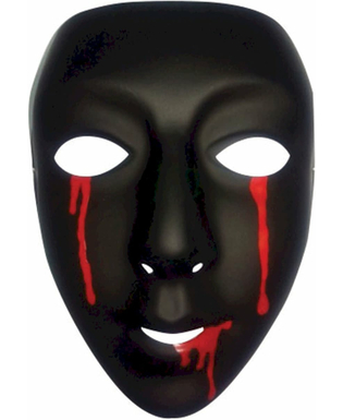  Masque noir avec larmes de sang femme Halloween, fig. 1 