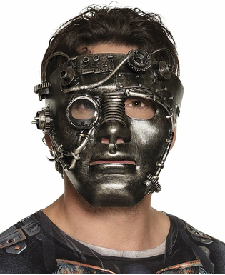  Masque visage chromé Steampunk adulte, fig. 1 