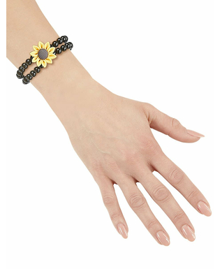  Bracelet perles tournesol hippie noir adulte, fig. 2 